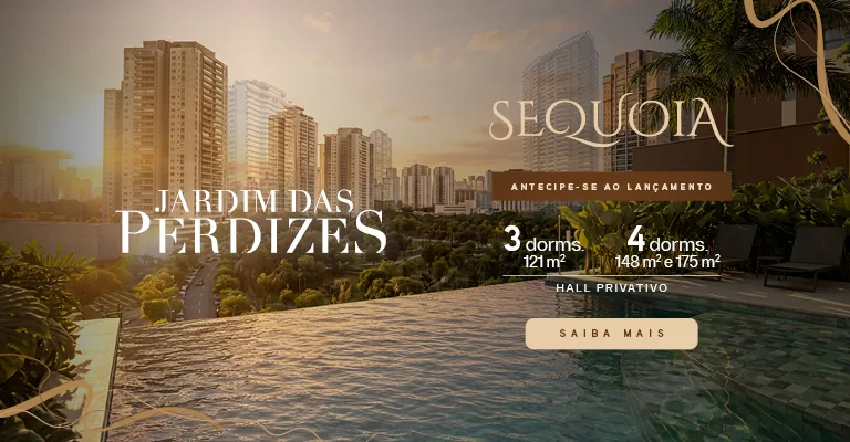 Sequoia, breve lançamento no Jardim das Perdizes. Antecipe-se: apartamentos de 3 dormitórios com 121 m² e de 4 dormitórios com 148 m² e 175 m², hall privativo. Saiba mais.